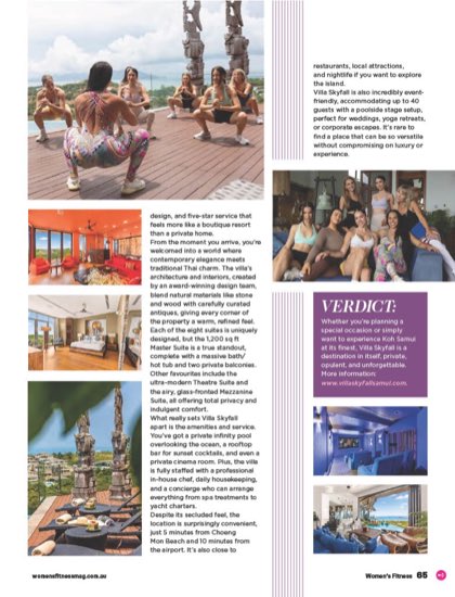Women’s Fitness Wellness Journeys Koh Samui feature, page 65